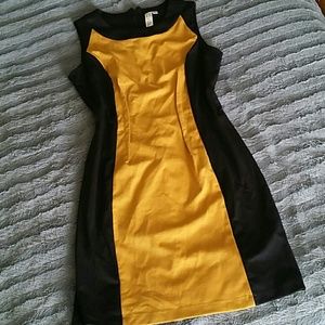 Black and Gold color block dress sz. 12